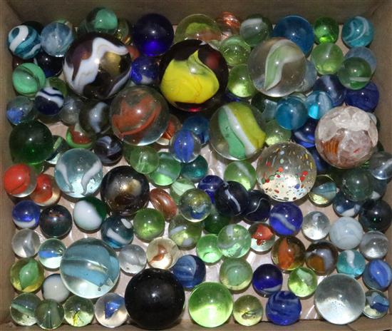 A collection of assorted Victorian and later marbles